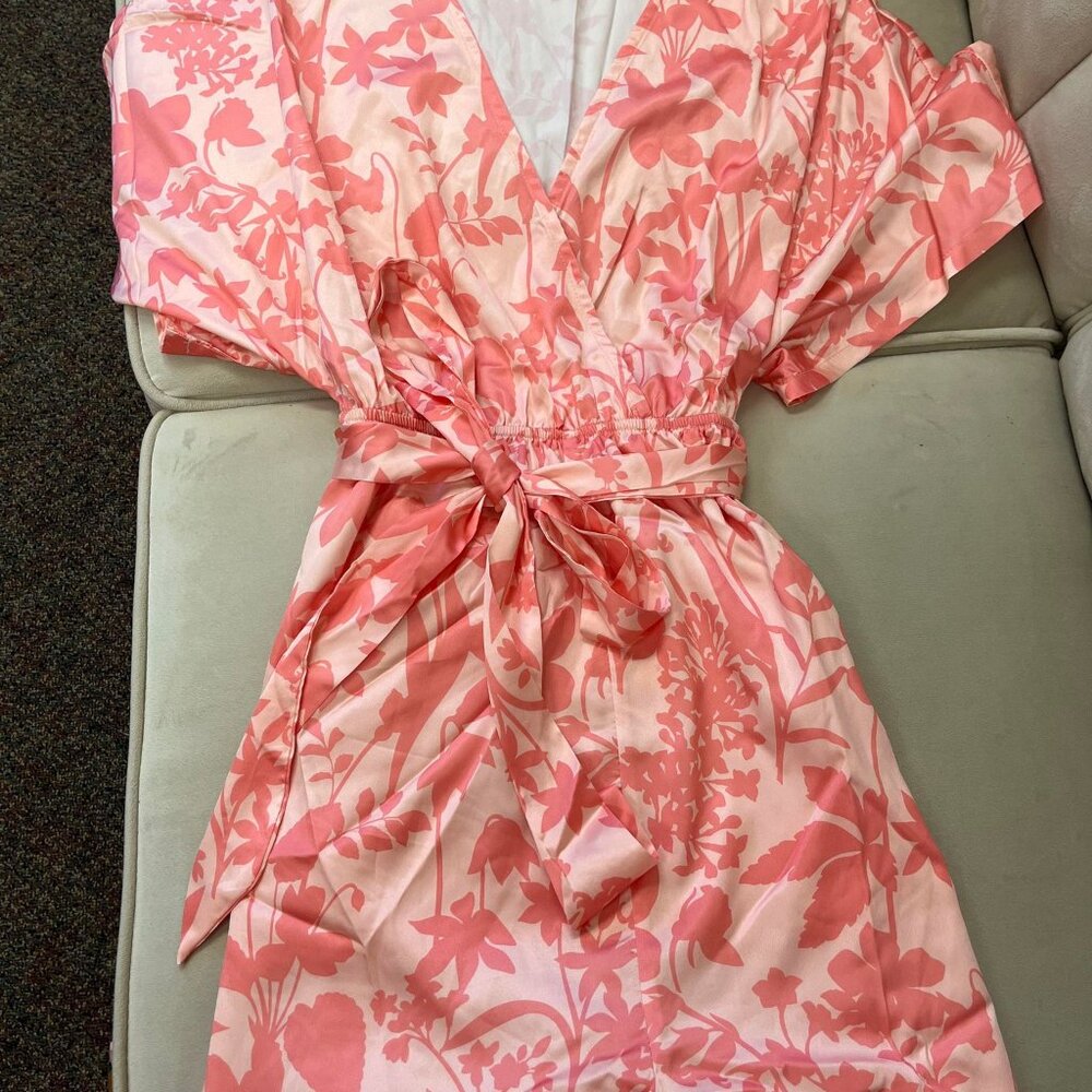 Pink Lily Floral Romper